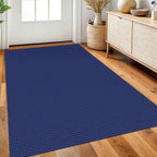 Braided Area Rug 3x5 Ft Washable Rugs for Entryway Throw Rugs Rubber Backed Boho Door Mat Indoor Entrance Cotton Kitchen Mats Woven Front Door Carpet for Foyer Living Room, Royal Blue/Navy
