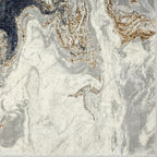 LUXE WEAVERS Marble Swirl Abstract Area Rug, Blue 4x5