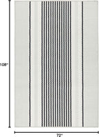 Dash & Albert Gunner Stripe Machine Washable Rug, 6 X 9 Feet, Grey Stripe Pattern