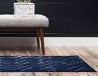 Unique Loom Marilyn Monroe Glam Collection Area Rug - Trellis (2' x 6' Runner, Navy Blue Silver/ Silver)