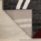 Rugshop Modern Wavy Circles Design Non-Shedding Area Rug, Carpet for Living Room, Dining Room, or Bedroom, Red, 5'3" x 7'3"
