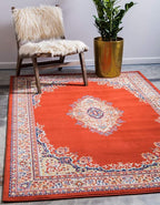 Unique Loom Reza Collection Traditional Persian Style Area Rug, 2 ft 2 in x 3 ft, Terracotta/Ivory