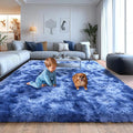 Plush Rugs for Living Room, Soft Shaggy Carpets for Living Room, Upgrade Anti-Skid Fuzzy Rugs for Kids' Room, Perfect Decor for Modern Home Tie Dye Blue 5x7 Feet