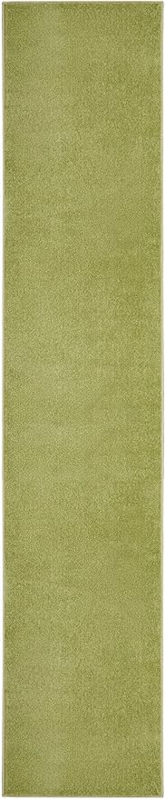 Nourison Home Nourison Essentials Green 2'2" x 20' Area Rug - Easy Clean, Non Shedding, Bed Room, Living Room, Dining Room, Kitchen (20' Runner)