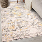 Rugshop Geometric Boho Perfect for high Traffic Areas of Your Living Room, Bedroom, Home Office, Kitchen Area Rug 3'3" x 5' Yellow