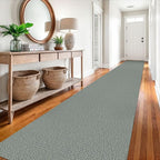 EARTHALL Extra Long Runner Rug 3x18 Ft Washable Runners for Hallways Cotton Non Slip Entryway Runner Braided Kitchen Runner Indoor Outdoor Carpet Runners for Hotels, Officel, Stair, Green/Grey