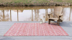 Unique Loom Outdoor Trellis Collection Area Rug - Tribal Trellis (7' 1" x 10' Rectangle, Rust Red/ Ivory)