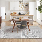 Washable Area Rug 8x10 - Large Grey Boho Rugs for Living Room Soft Abstract Bedroom Rug Ultra-Thin Modern Rainbow Carpet Dining Room Nursery Room Home Decor