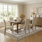 SOULFUL Medium Pile 4x6 Rugs for Living Room - Cozy Soft Underfoot Area Rug - Brown Boho Floral - Washable Non-Slip - Perfect for Bedroom Kids Room Under Dining Table Office