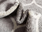 Rugs.com Lattice Frieze Collection Rug – 5' Round Light Gray Medium Rug Perfect for Kitchens, Dining Rooms