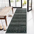 Lahome Moroccan 2x6 Black Runner Rug Non-Slip, Kitchen Rug Runner Washable Non-Skid Hallway, Geometric Print Distressed Carpet for Entryway Laundry