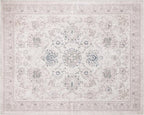Phantoscope Washable Area Rug 8'x10' Non-Slip, Vintage Neutral Rugs for Living Room, Bedroom, Dining Room, Distressed Boho Floral Medallion Pattern, Low-Pile Foldable Floor Carpet, Cream Beige/Neutral