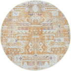 GLN Rugs Traditional Collection - Machine Washable Area Rug, Traditional Washable, Non Slip, Low Pile Chenille Rug, Living Room, Bedroom, Kitchen Rug (5'3" Round Sand/Light Gray)