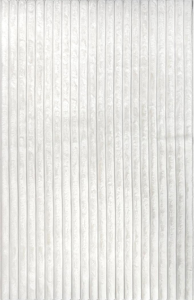 Nuloom SuperiorWash Collection Kai Off-White, 5' x 8', Fluffy and Cozy, High Traffic, Stain Resistant, Easy Clean, Durable Washable Area Rug for Bedroom, Living Room, Dining, Den, Foyer, Entryway