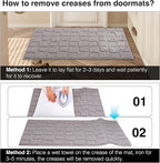 Large Front Door Mat Outside Entrance, Outdoor Indoor Door Mats for Entryway, Entrance, Entry, Patio, Waterproof Non Slip Doormat, Low-Profile, 31.5" × 47“, Grey