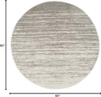 SAFAVIEH Adirondack Collection Area Rug - 5' Round, Light Grey & Grey, Modern Ombre Design, Non Shedding & Easy to Clean, Ideal for Living Room, Bedroom, Office, Dining Space (ADR113C)