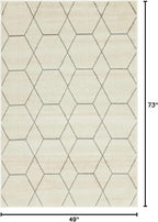 Unique Loom Trellis Frieze Collection Area Rug - Geometric (4' 1" x 6' 1", Ivory/ Gray)