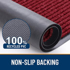 OLANLY Front Door Mat Indoor Outdoor Entrance, Waterproof Heavy Duty Doormat, Fade Resistant, Low Profile, Easy Clean Patio Porch Welcome Floor Mats for Entry, 59x30, Wine Red