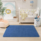 Amearea Modern Washable Runner Rugs, 2x4 Feet Blue Bedroom Runner, Small Area Rug for Living Room, Non-Slip Memory Foam Rug for Hallway Entryway Kids Boys Girls Laundry
