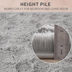 Beglad Fluffy Large Area Rugs 6x9 Feet, Modern Minimalist Style Shag Fuzzy Rugs, Non-Slip Indoor Carpet Soft Rugs for Kids Room, Bedroom & Living Room, Grey