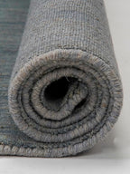 Hand Knotted Loom Wool ECO-Friendly Area Rugs - 10'x10', Round, Light Blue Color, Solid Plain Design, High Pile Handmade Anti Skid Area Rugs for Living Room, Bed Room (L00111)