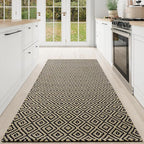 Hallway Runner Rug 3x5, Washable Kitchen Runners Non Slip, Ultra Thin Entryway Floor Mat Fit Under Door, Soft Low Pile Cotton Boho Carpet for Laundry Outdoor Bedroom