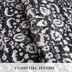 Vintage Floral 2x6 Runner Rug, Black and White Washable Kitchen Runner Rug Non-Slip Hallway Rug Runner Boho Thin Printed Faux Wool Super Soft Carpet for Entryway Bedroom Laundry Room Indoor