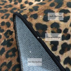 Leopard Rug 2x3 Washable Animal Print Rugs Non Slip Short Plush Ultra Soft Modern Entryway Rug for Indoor Entry Bedroom Bathroom