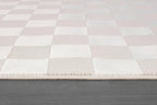 Beverly Rug Modern Geometric Area Rug 9x12 Low-High Pile Durable Soft Abstract Checkered Indoor Rugs for Living Dining Room Office Stain Resistant Non Shedding Casual Indoor Carpet Beige White 9 x 12