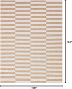 Unique Loom Outdoor Striped Collection Area Rug - Striped (9' x 12' Rectangle, Taupe/Ivory)