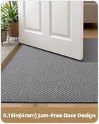 Color&Geometry Thin Front Door Mat Indoor Entrance Non Slip Rubber Backed, 24"x36" Indoor Door Mats for Entryway, Dirt Trapper Doormat, Washable Front Door Rugs, Dark Grey (Rolled-up NO Creases)