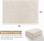 Pauwer 6x9 Washable Area Rugs for Living Room Modern Beige Solid Color Soft Fluffy Rugs for Bedroom Non Slip Boho Accent Indoor Mat Floor Carpet Cover for Kids Room Dining Room Kitchen Office