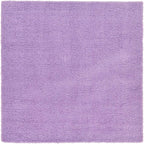 Unique Loom Solid Shag Collection Area Rug (8' Square, Lilac)
