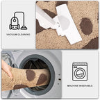 PURRUGS Dirt Trapping Door Mat 32" x 47", Non-Skid/Slip Machine Washable Microfiber Entryway Rug, Dog Doormat, Super Absorbent Welcome Mat for Muddy Wet Shoes and Paws, Beige