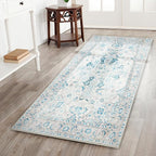 COMSLE Washable Door Mat, Front Door Mat Indoor Faux Wool Absorbent Small Rugs for Entryway Distressed Throw Rug Non-Slip Accent Floor Carpet for Entrance Bedroom, 24X48 Inches Khaki Green