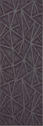 Furnish my Place Geometrical Pattern Indoor/Outdoor Refine Purple Rug, Abstract Area Rug, Runner Rug, Hallway Entry Carpet, Contemporary Rug for Living Room, Dining Room, Made in USA - 3' x 12'