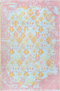 Alfa Rich 7x10 Pink Orange Teal Reversible Washable Area Rugs for Living Room Bedroom Kitchen Rug