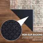 Keen Home Design 2x10 Rug - Machine Washable Runner Rug with Non-Slip Backing, Ideal for Hallway, Entryway, Kitchen, Laundry Room - Vintage, Easy Clean, Durable, Low Pile - (2'6" x 10')