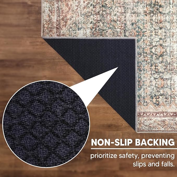 Keen Home Design 2x3 Rug - Machine Washable Entry Rug with Non-Slip Backing, Ideal for Enteryway, Kitchen, Bathroom, Laundry Room - Vintage, Easy Clean, Durable, Low Pile - (2' x 3')