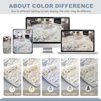 Washable Runner Rug for Hallway: 2.6x12 Neutral Modern Abstract Low Pile Area Rug with Non-Slip Backing - Carpet for Bedroom Kitchen Laundry Entryway Bathroom Indoor - Beige Blue