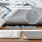 jinchan Boho 2x3 Rugs for Entryway - Machine Washable Doormat Moroccan Soft Throw Rug Bohemian Diamond Non-Slip Carpet for Entrance Kitchen Laundry Room Bedroom (2‘x3', Blue)