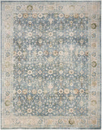 Nourison Home Astra Machine Washable Teal Beige 6'7" x 9' Area Rug Easy Clean, Non Shedding, Bed Room, Living Room, Dining Room, Kitchen (7' x 9')