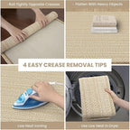 IOHOUZE Washable Runner Rug 2x6 Non Slip Runners for Hallways Entryway Runner Indoor, Kitchen Rugs Woven Cotton Floor Carpet for Kitchen Hall Entrance Bedroom, Warm Beige/Orange/Apricot