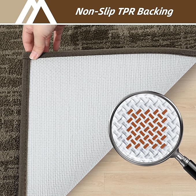 COSY HOMEER-Dirt-Trapper-Door-Mat 32"x48" Non-Slip Entryway Rugs,Washable Welcome Mat,Absorbent Entrance Mats,Low Pile Dog Door Mats for Front Back Doomats and Wet Shoes,Light Brown