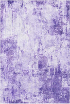 Washable Area Rugs 2'x6' Non-Slip Modern Abstract Soft for Living Room Entryway Bedroom Nursery, Print Pattern, Purple Gray Pink White