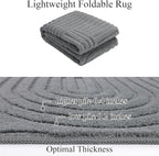 SHACOS Soft Fluffy High Low Pile Arch Pattern Area Rugs 5'3"x7'3" Non Slip Washable Modern Geometric Rug Stain Resistant Carpet for Living Room Bedroom Dining Room Nursery, Grey