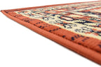 Unique Loom Taftan Collection Border Geometric Tribal Inspired Design Area Rug (4' 0 x 6' 0 Rectangular, Terracotta/ Ivory)