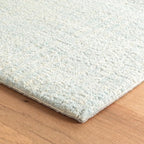 Dash & Albert Crosshatch Sky Hand Micro Hooked Wool Rug, 8.5 X 11.5 Feet, Blue Solid Pattern
