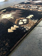 YHSF South West Native American Area Rug C318 - Easy Clean, Thick, Soft, Durable Native Tribal American Indian Inspired Rug for Bedroom/Living Room and more -Black, 2 Feet 4 Inches x 10 Feet 11 Inches