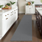 IOHOUZE Washable Runner Rug 2x10 Non Slip Rubber Backed Long Hallway Runner Entryway Runner Indoor, Kitchen Rugs Woven Cotton Floor Carpet for Hall Entrance, Dark Grey